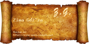 Zima Géza névjegykártya