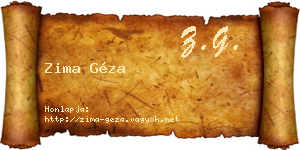 Zima Géza névjegykártya