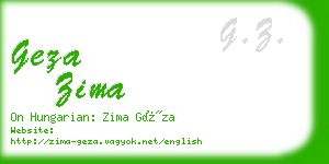 geza zima business card